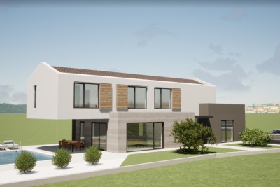 Poreč, okolica, Moderna vila s bazenom na mirni lokaciji, 16 km od morja