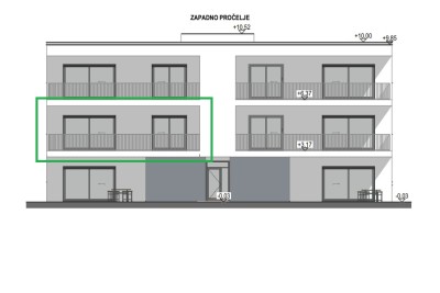 Poreč, dintorni, Appartamento al 1° piano di un edificio con ascensore e vista mare, 7 km dal mare