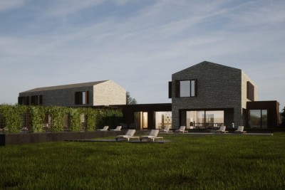 Poreč, Vižinada, okolica, Projekt za izgradnjo 2 luksuznih vil, 12 km od morja