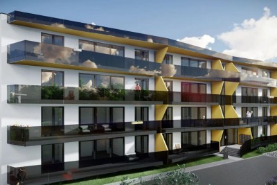 Poreč, širši center, Stan v 1. nadstropju zgradbe modernega kompleksa, 800 m od morja