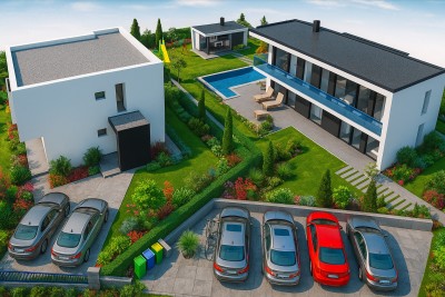 Poreč, okolica, moderna, luksuzna vila s bazenom, 12 km od morja