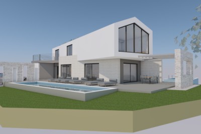 Poreč, okolí, Moderní vila s bazénem na klidné lokalitě, 16 km od moře