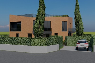 Poreč, okolica, Mieszkanie na 1. piętrze z dwiema sypialniami i tarasem na dachu, 3 km od morza