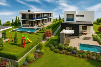 Poreč, okolica, moderna, luksuzna vila s bazenom, 12 km od morja