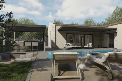 Poreč, okolica, nowoczesny dom designerski z basenem 4 km od morza