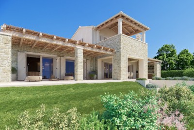 Grožnjan, Surroundings, Impressive Villa with Elevator and Panoramic View of the Sea and Nature