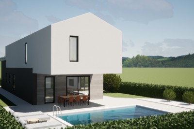 Poreč, okolica, Moderna vila s bazenom na mirni lokaciji, 16 km od morja