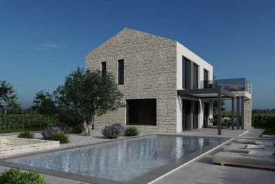 Poreč, Tar, Samostoječa vila s bazenom in pogledom na morje, 3 km od morja