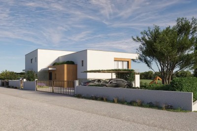 Poreč, okolica, Luksuzna moderna dvojna hiša s bazenom, 5 km od morja