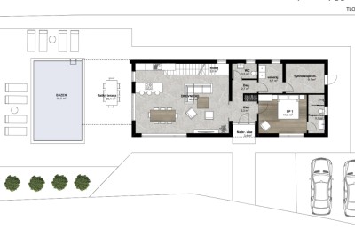 Poreč, okolica, Moderna vila s bazenom na mirni lokaciji, 16 km od morja