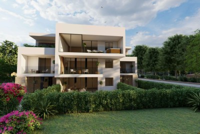 Poreč, Casa con piscina alla fine della fila a 850 m dal mare